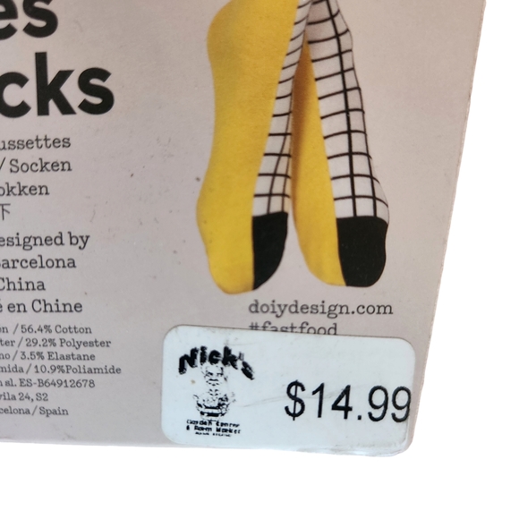 NWT Novelty Mid Length French Fry Fries Socks One Size. - Picture 5 of 9